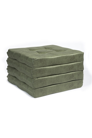 Sandalye Minderi Koltuk Minderi Su İtici Kumaş 50x50x8cm 4lüyeşil