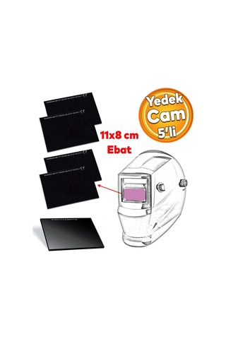 Kaynak Baş Maskesi El Tipi Kaynak Maske Yedek Camı 5 Adet