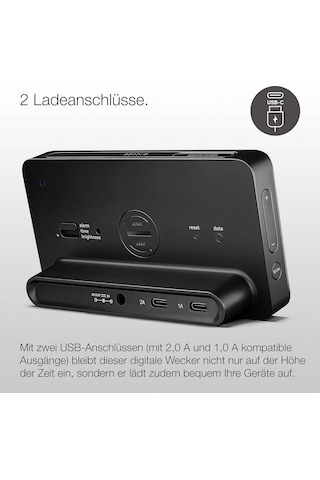 Braun Dijital Çalar Saat, Lcd Ekranlı, Diğer Cihazları Şarj Etmek İçin 2 X Usb-c Bağlantısı, Saat Ve Tarih Gös Genel