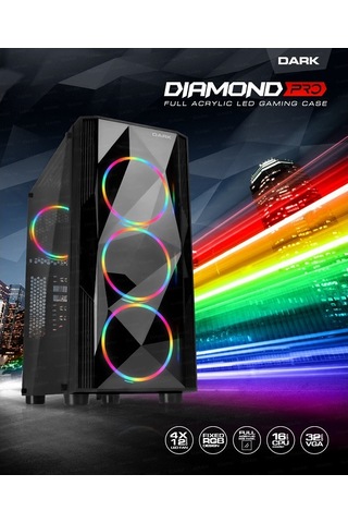 Dark Diamond Pro Dkchdiamondpro Powersiz Gaming Mid-Tower Pc Kasa