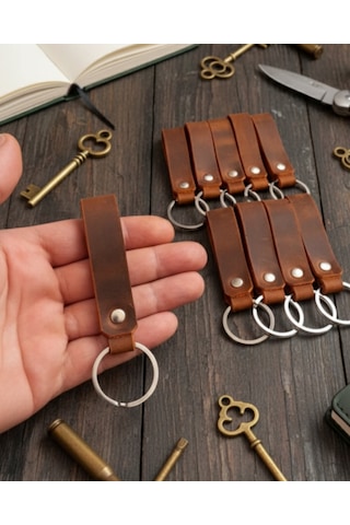 10 Adet Hakiki Deri Anahtarlık Taba Gerçek Deri Anahtarlık Hediye Anahtarlık Taba