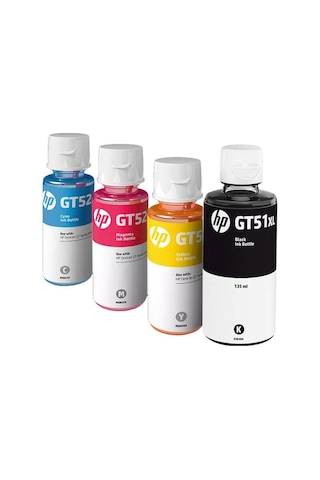 HP Gt51Xl-Gt52 Mürekkep Seti Cmyk- HP Gt-5811-Gt-5821