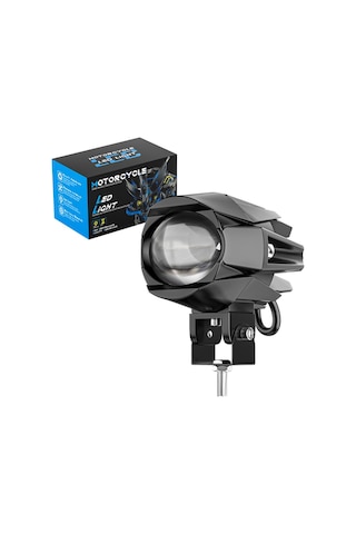 Motosiklet Led Lazer Sis Farı Delici Modifiye Beyaz Sarı Çift Renk 12-80 Volt 1 Adet