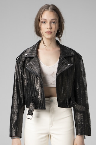 Dericlub H.quınn Crop Biker Kadın Deri Mont