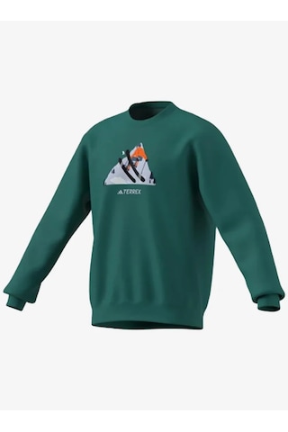 Adidas Ke2319 Terrex Snow Graphic Crew Unisex Sweatshirt Yeşil