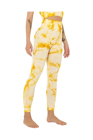 Reedark Kadınlar İçin Yüksek Bel Yoga Pantolonu - Şık Baskılı, Rahat Ve Esnek Spor Tayt Sarı