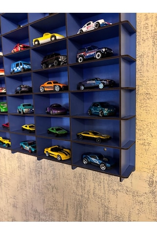 Oyuncak Araba Rafı Mobilya Lacivert