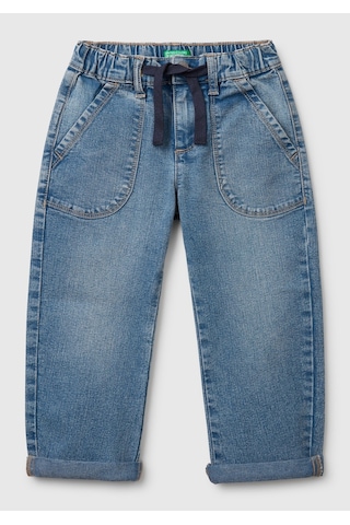 United Colors Of Benetton Benetton Açık Mavi Erkek Bebek Bağcıklı Denim Pantolon