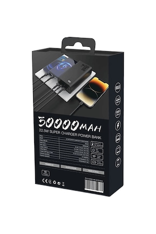 Piili Tornado 30.000 Mah Powerbank Siyah