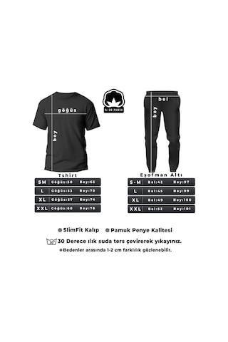 3'lü Spor Eşofman Takımı Kombini Siyah