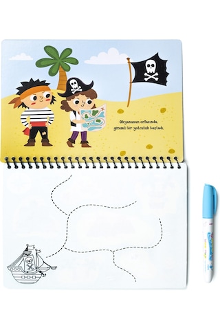 Magic Water Sihirli Boyama Kitabı Özel Sulu Kalem İle Water Painting Pirates Korsanlar