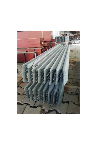 Boyalı 5 Adet 200 Cm 40x40x3 Köşebent 4 Delikli Bahçe Çit Direği Çit Demiri Gri