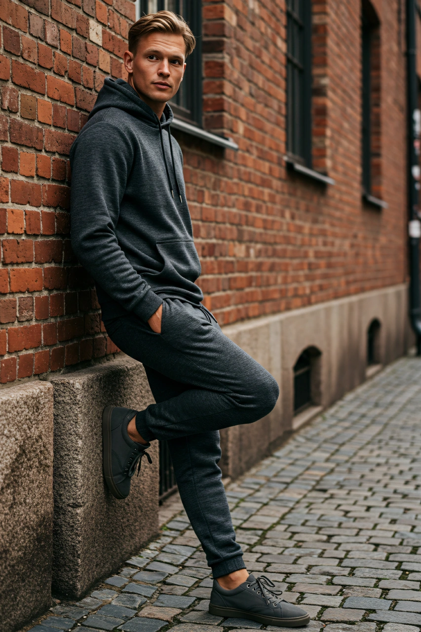 Erkek Oversize %100 Pamuk Yüksek Kalite Erkek Kapüşonlu Sweatshirt Antasit