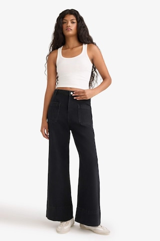 Defacto Kısa Geniş Paça Yüksek Bel Bilek Boy Jean Pantolon F2940ax25wnnm40 Siyah