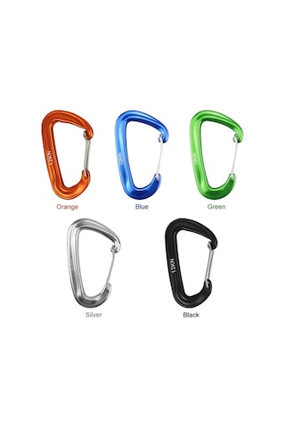 Novahub 6 Adet Süper Dayanıklı 12kn Kapalı Kilitli Karabina - Kamp, Hiking, Tekne İçin Yeşil, Küçük Boyutlu Yeşil