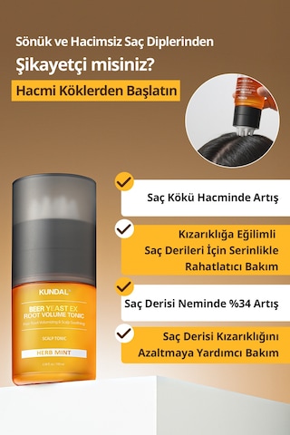 Saç Dökülmesi Karşıtı Ferahlatan Köklere Hacim Sunan Tonik Kundal Beer Yeast Extra Root Volume Tonic