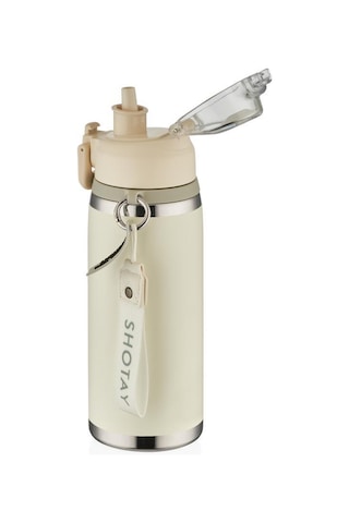 Shotay Camping Çelik Termos Matara 750ml Beyaz Beyaz