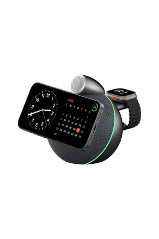 Wiwu Wi-g042 Qi2 Şarj Teknolojili 25w Kablosuz Şarj Standı Bluetooth Speaker Hoparlör Özellik Siyah