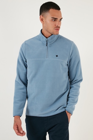 Buratti Slim Fit Anti-Pilling Tüylenme Yapmayan Bato Yaka Şardonlu 2'Li Paket Erkek Polar 5906001S2 Açık Mavi-Hardal