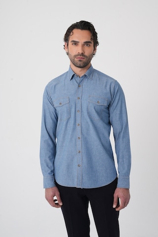 Bisse Erkek Regular Fit Uzun Kollu Denim Casual Gömlek Gmdnm252165 D35 Mavi