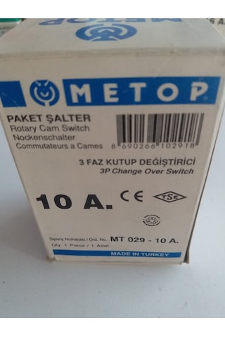 3X10 AMPER TRİFAZE KUTUP DEĞİŞTİRİCİ
