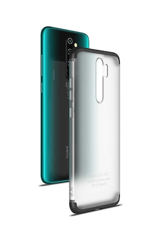 Xiaomi Redmi Note 8 Pro Kılıf Şeffaf Mat Görünümlü Full Koruma Nili Kılıf Siyah