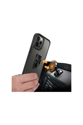 Apple Uyumlu iPhone 12 Pro Max Uyumlu Zore V-bax Kılıf-siyah Siyah -