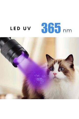Uv-102 Ultraviyole Mor Işık Fener, 365 Nm Uv El Feneri Siyah