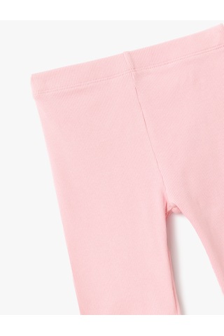 Koton Beli Lastikli Pamuklu Basic Kısa Tayt Pembe 5skg40010ak Gül