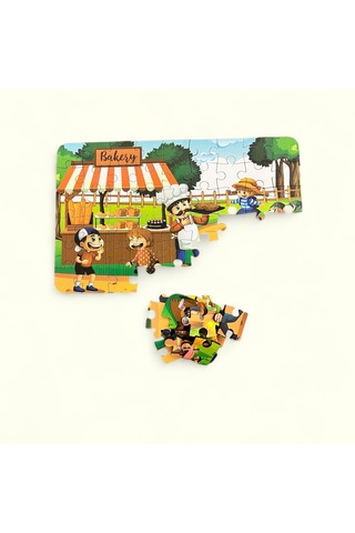 Esatoys Ahşap Chef Mini Puzzle 4 Yaş 54 Parça