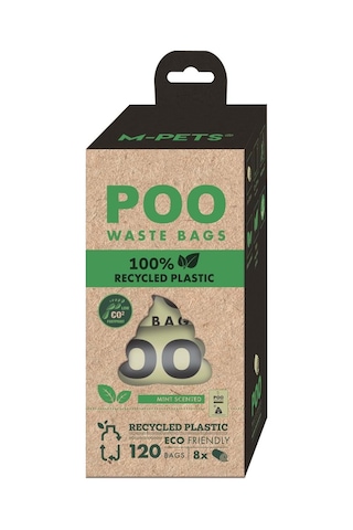 M-pets Poo 100% Recycled Dışkı Poşeti Nane Kokulu 8x15 Yaprak