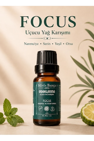 Minia Bahçe Odaklanma Focus Uçucu Yağ Karışımı Bergamot Nane ve Nioli Yağları 10 ML