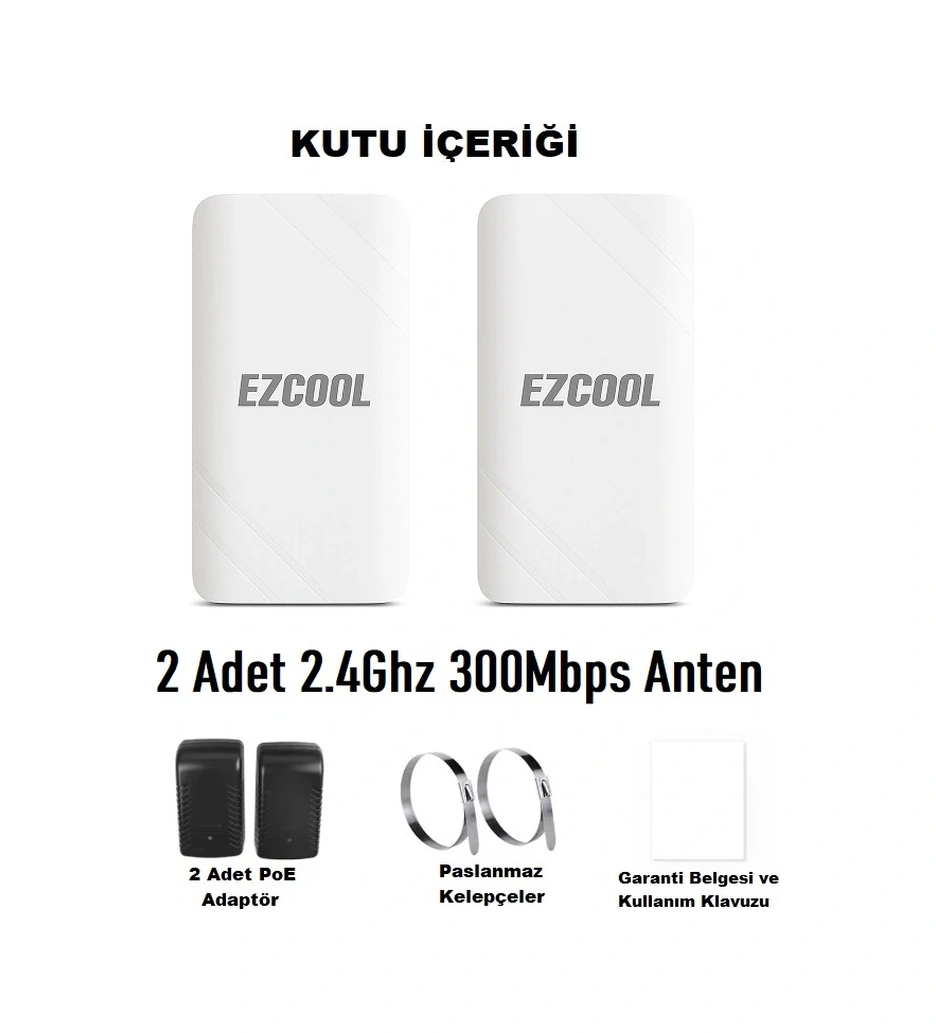 Ezcool Ez-w240an Dış Ortam 2.4ghz 300mbps 1km Access Point