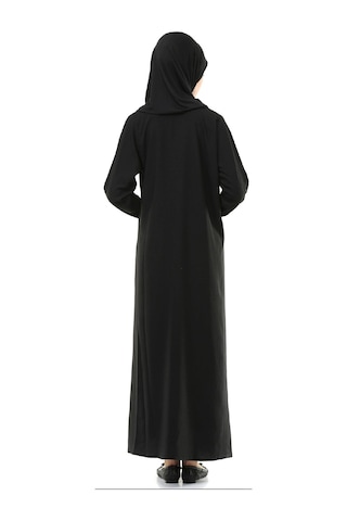 İhvan 5008-1 Siyah Pratik Kendinden Örtülü Namaz Elbisesi Siyah
