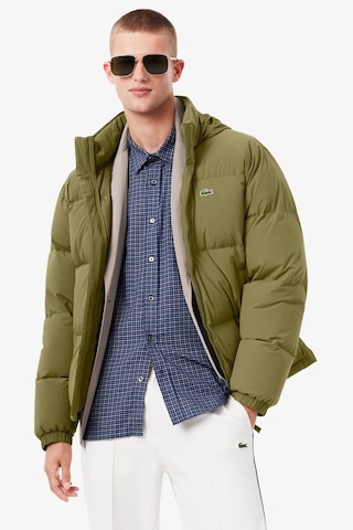 Lacoste Relaxed Fit Down Fill Mens Jacket Gizlenebilir Kapüşonlu Rahat Kesim Suya Dayanıklı Erkek Kaz Tüyü Mont Haki Haki