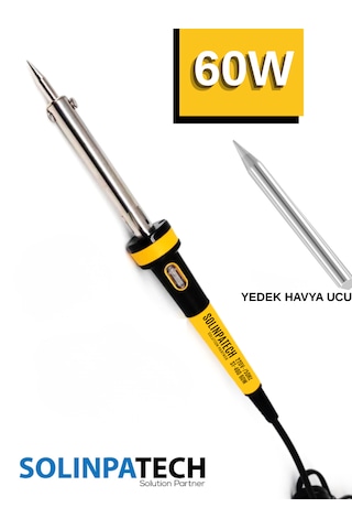Solinpatech 60w Profesyonel Lehim Makinesi Resistörlü Kalem Havya +yedek Uç