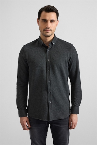 Süvari Antrasit Slim Düğmeli Yaka Manşetli Casual Gömlek Gm2025500500-s08 Antrasit