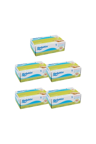 Dolphin Pudralı Lateks Eldiven Beyaz 5 x 100'lü