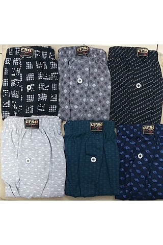Ersa Desenli Penye Pamuk Boxer Asorti Renk 6 Adet E116