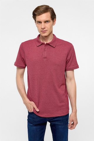 Koyu Bordo Regular Armürlü Polo Yaka Tişört-37210 Koyu Bordo