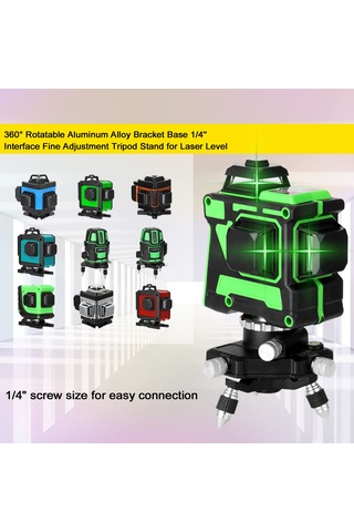 Moveevo Laser Seviye İçin 360 Döner Tripod, 1/4" Arayüzlü, Alüminyum Ve Plastik Malzeme, Hızlı Hedefleme Mekanizması, Baloncuk Seviyesi