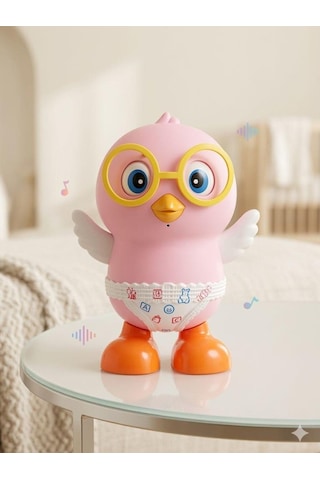 Tıfıl Toys Pilli Işıklı Müzikli Dans Eden Pembe Civciv - İnteraktif Bebek Oyuncağı