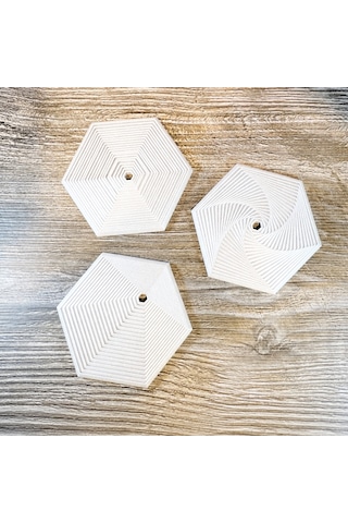 3d Baskı Super Fidget Coaster Seti - Altıgen Desenli Bardak Altlığı Ve Tutucu-beyaz