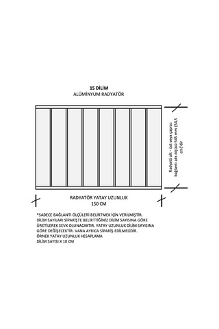 Alüminyum Panel Radyatör Ekol 600x1500 Ral 9010 Beyaz