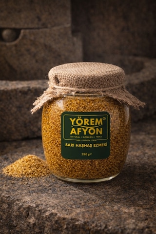 Yörem Afyon Meşhur Afyonkarahisar Taş Değirmende Öğütülmüş Cam Sarı Haşhaş Ezmesi 350gr.