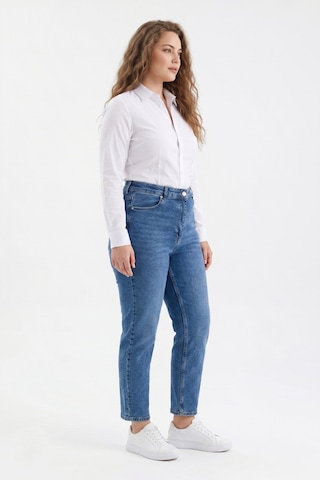 Dekploy Kadın Yüksek Bel Mom Fit Jean Pantolon Bgl-st05450 Mavi