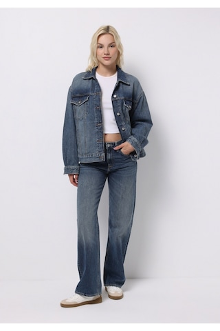 Colins Oversize Fit Düğmeli Astarsız Kadın Mavi Ceket Cl1076895 Q1.v1 Dn44579 Denim