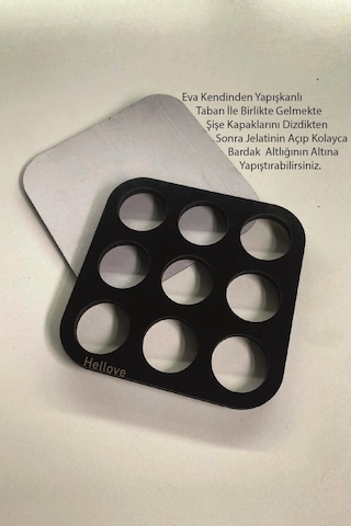 Bardak Altlığı 1 Adet Şişe Kapağı Eklenen Soda Gazoz Bira Kapağı Sonradan Eklemeli Siyah