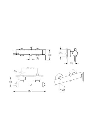 VitrA Suit A42818 Banyo Bataryası Krom