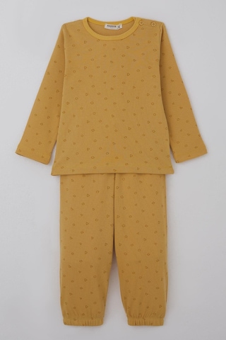 Breeze Erkek Bebek Pijama Takımı Minik Geometrik Desenler 9 Ay-3 Yaş, Hardal Sarı Hardal Sarı